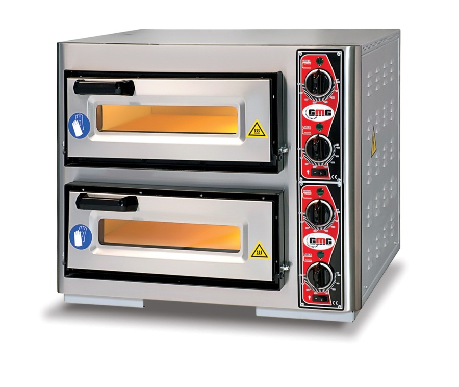 Pizzaofen elektrisch | 1+1 Ø39cm | 7 kW | 400V Edelstahl 2 Backkammern Pizzaofen elektrisch | 1+1 Ø39cm | 7 kW | 400V Edelstahl 2 Backkammern